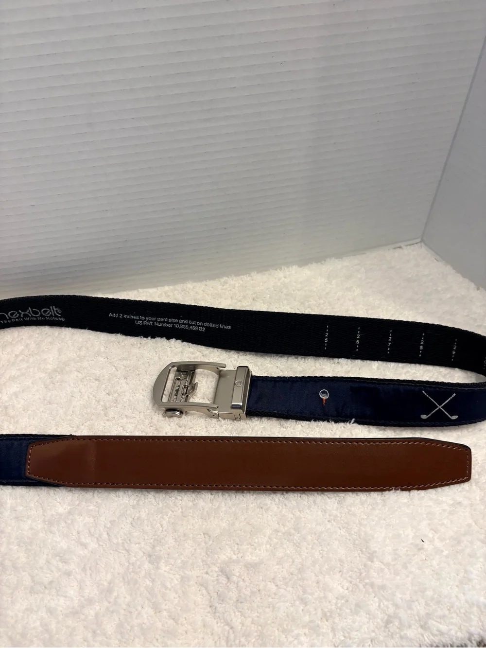 Nexbelt Men’s Ratchet Hampton Golf Tee Time Ribbon Belt Cut to 39 Inches
